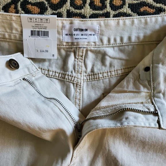 NWT COTTON:ON white denim skirt - Picture 4 of 8